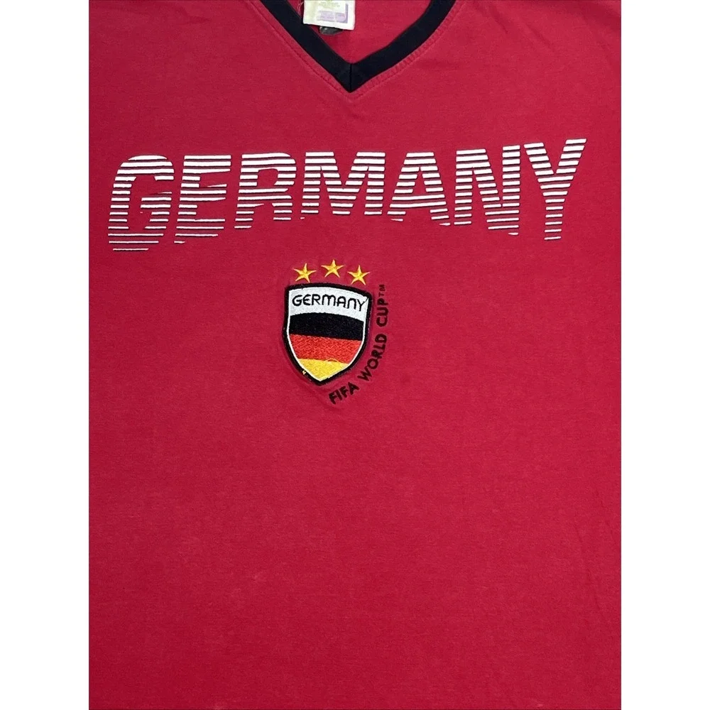 Vtg 2006 Fifa World Cup Germany Red/Black Football Soccer‎ Shirt Men's Sz Medium